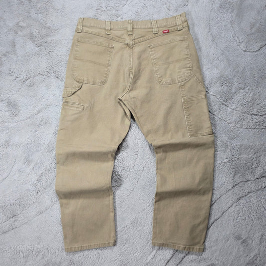 Wrangler Carpenter Jeans Beige Workwear Hammer Loop Utility Pocket W36 L30