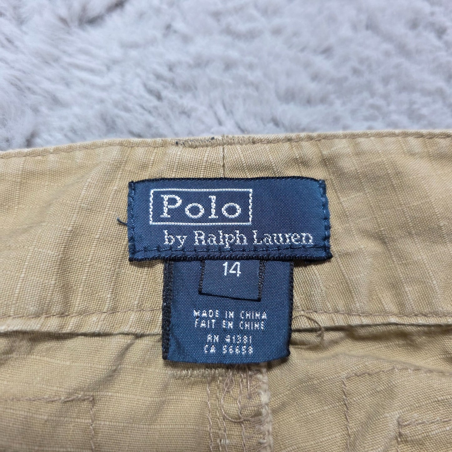 Polo Ralph Lauren Cargo Trousers Beige Size 14 Boys (28W 28L) Cotton