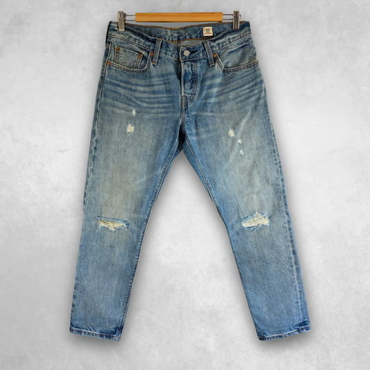 Levi’s 501 CT Jeans Women’s W30 L27 Blue Selvedge White Oak Cone Denim