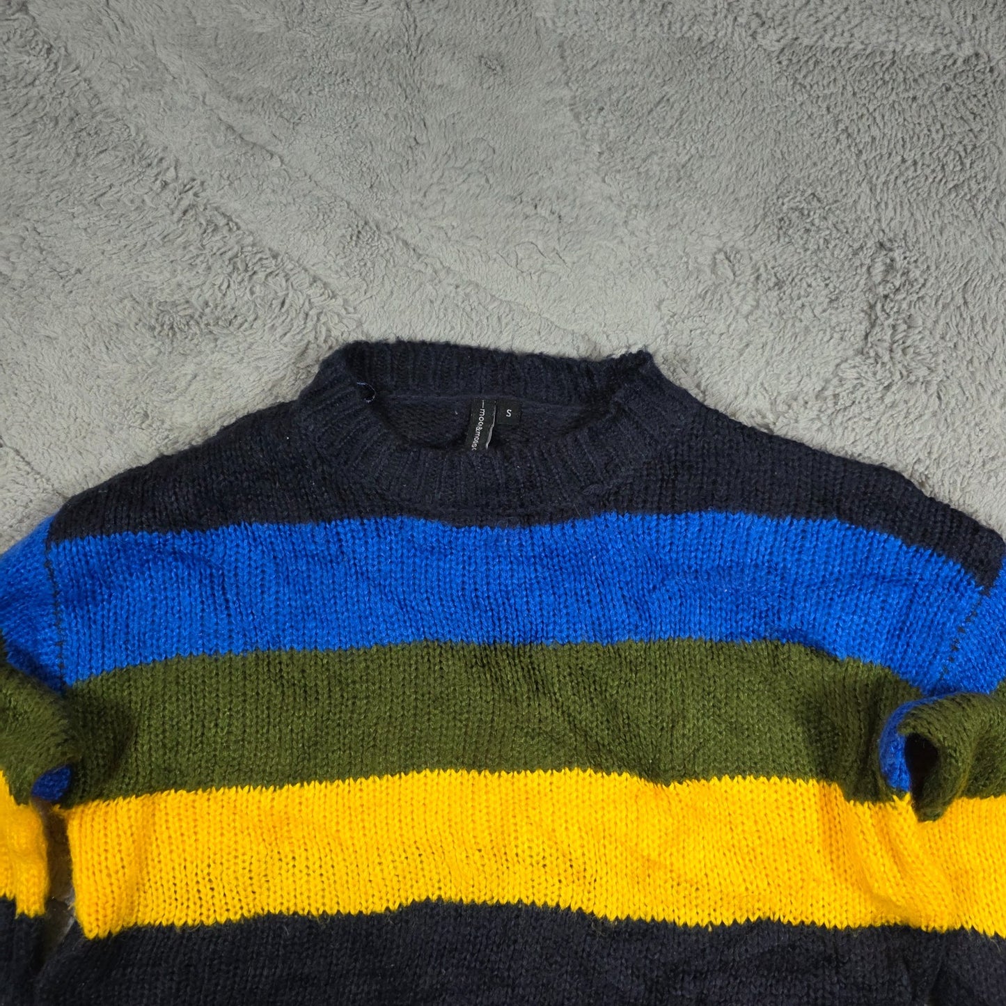 Moon and Madison Rainbow Stripe Knit Sweater Women’s S Multicolour