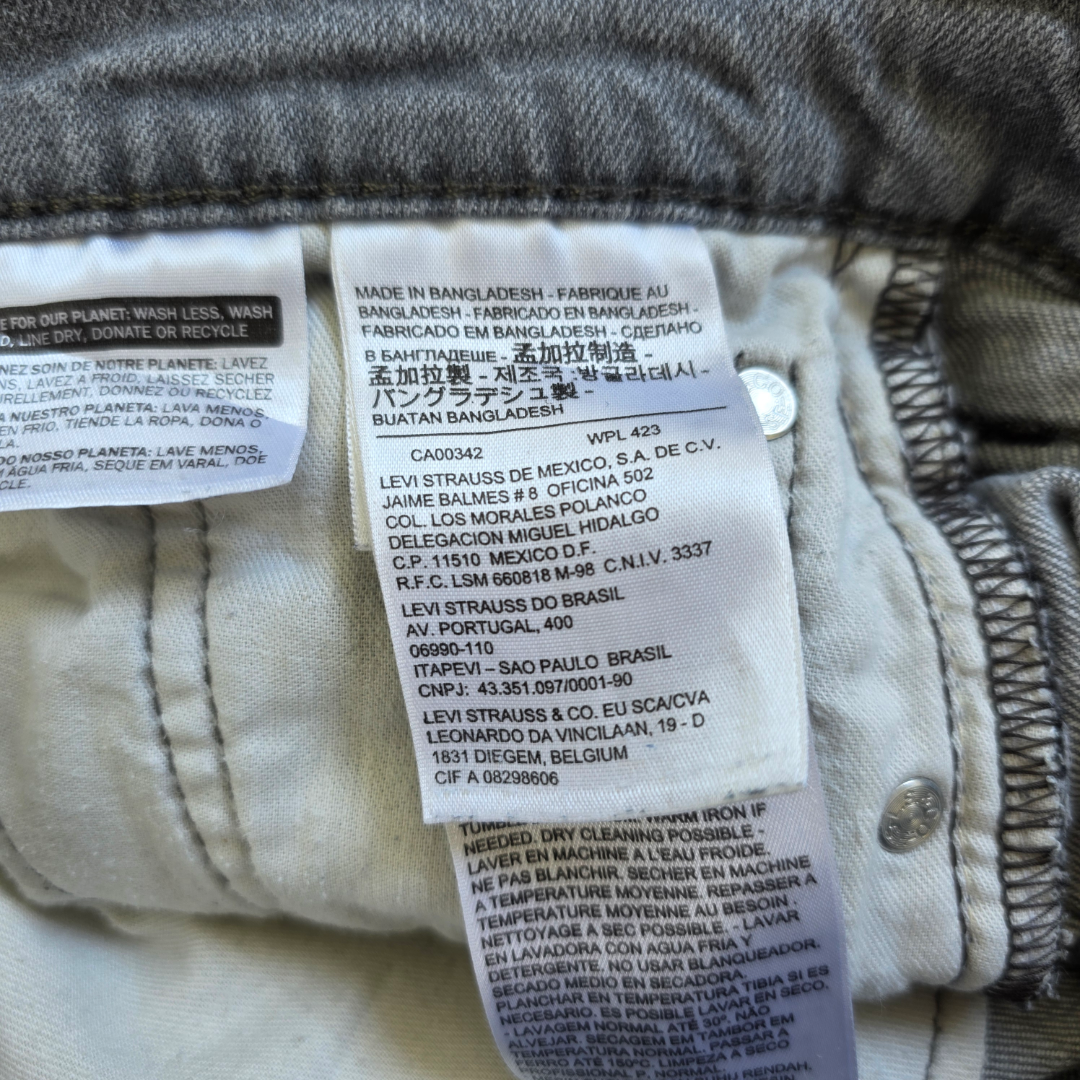 Levi’s 504 Straight Jeans Men’s W32 L29 Grey Faded Grunge Denim