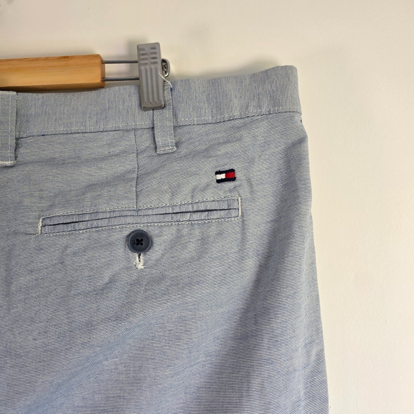 Tommy Hilfiger Chinos W40 L30 Grey Men's Straight Cotton Trousers