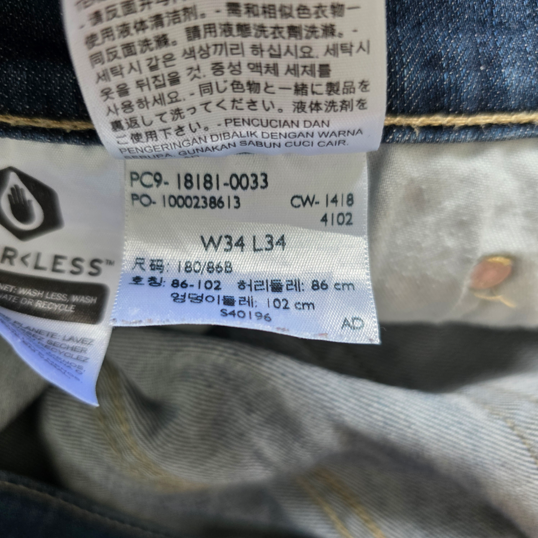 Levi’s 541 Athletic Fit Jeans Men’s W34 L33 Blue Denim Stretch (W34 L34 Tag)
