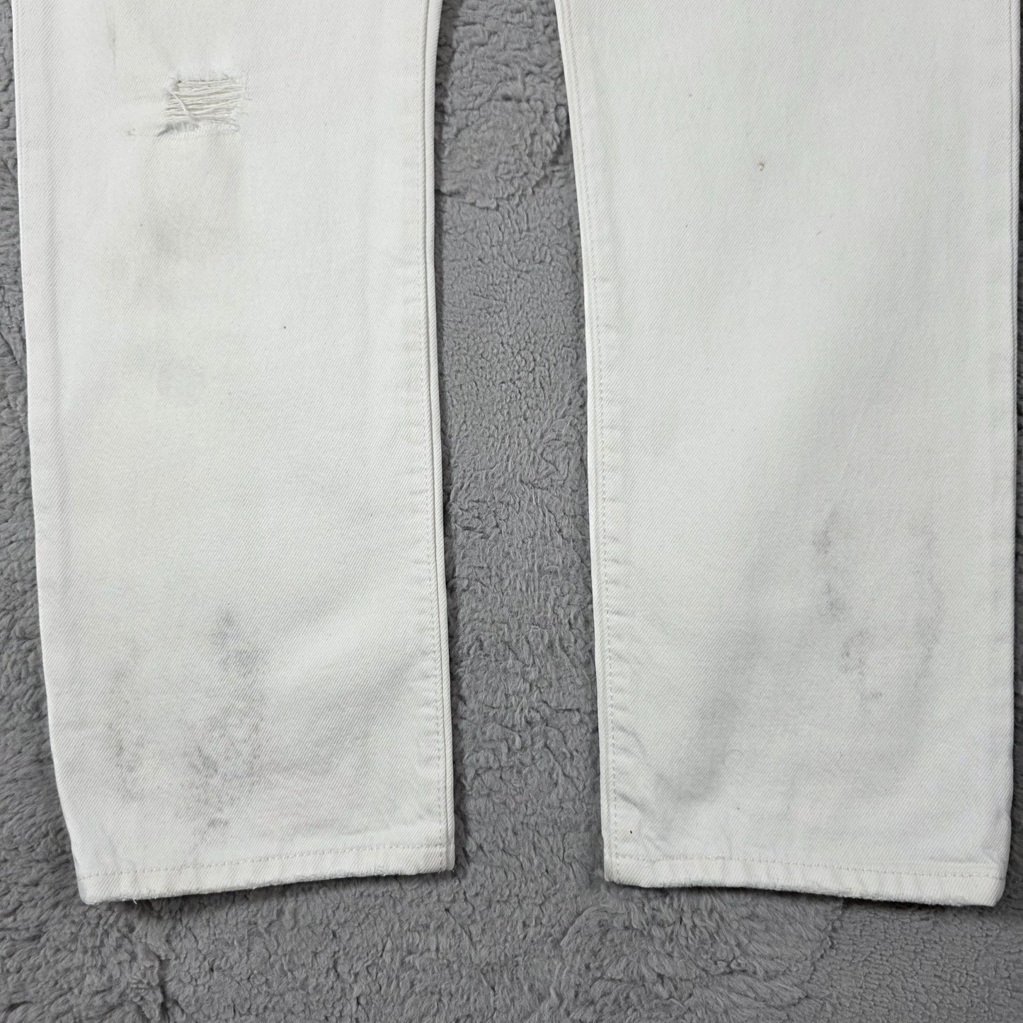 Levi’s 501 Mens White Jeans W29 L28 Button Fly Straight Leg