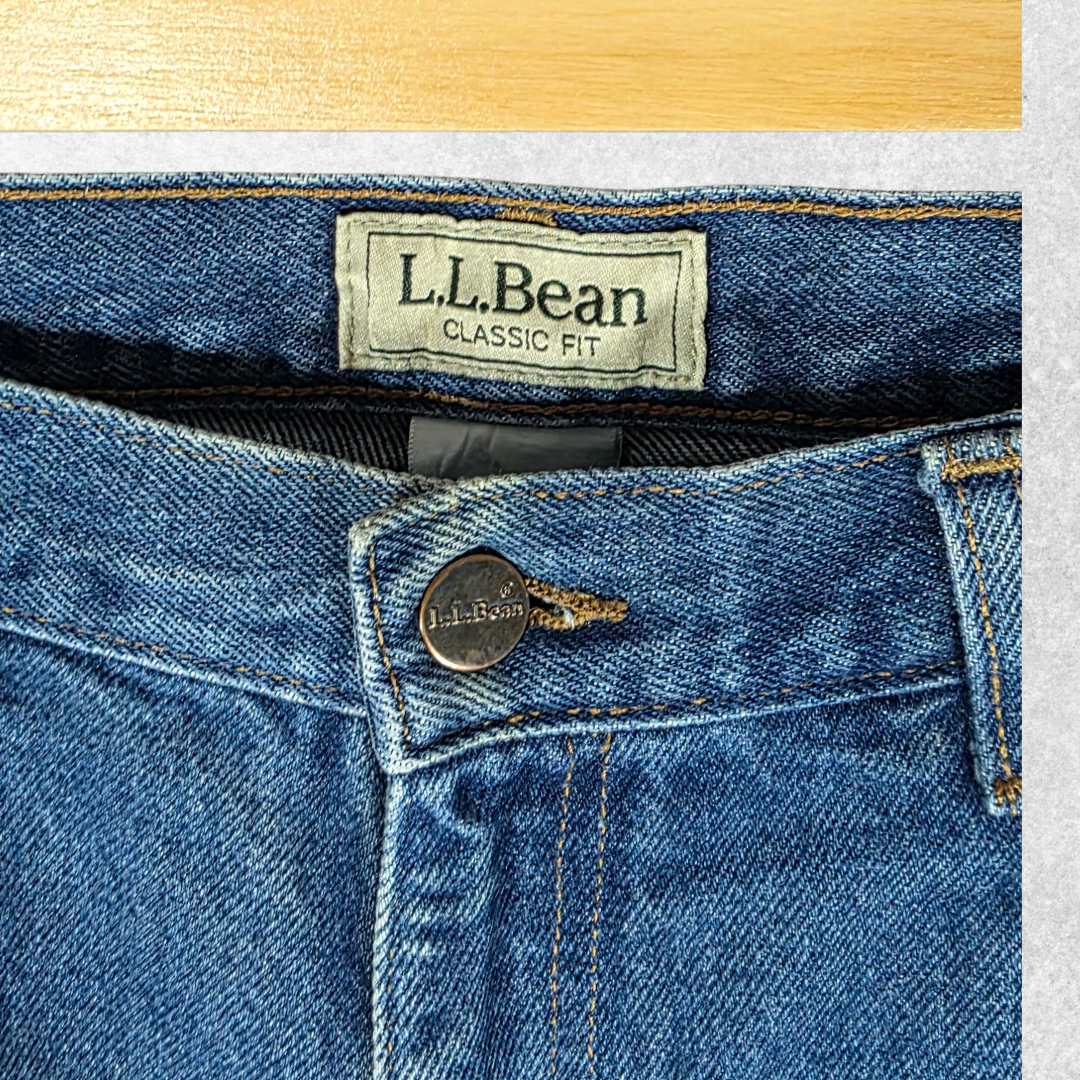 L.L.Bean Mens Jeans W33 L30 Blue Classic Fit Straight Leg Denim Cotton