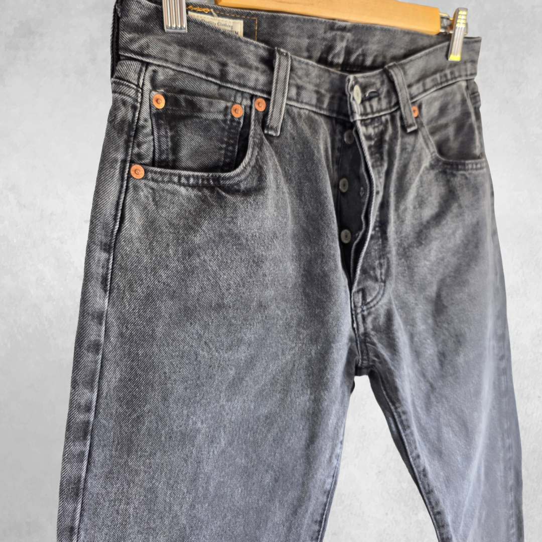 Levi’s 501 ‘93 Jeans Mens W29 L32 (Tagged W30) Black Straight Leg Button Fly