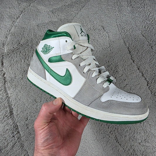 Nike Air Jordan 1 Mid SE UK 7 White Pine Green Smoke Grey DC7294-103