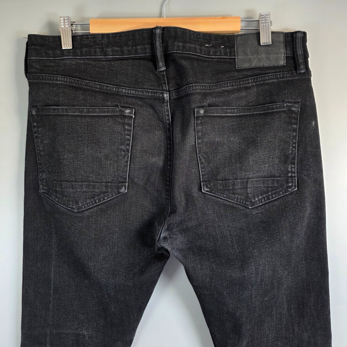 AllSaints Men’s Skinny Jeans W35 L32 Black Cigarette Fit Stretch Denim