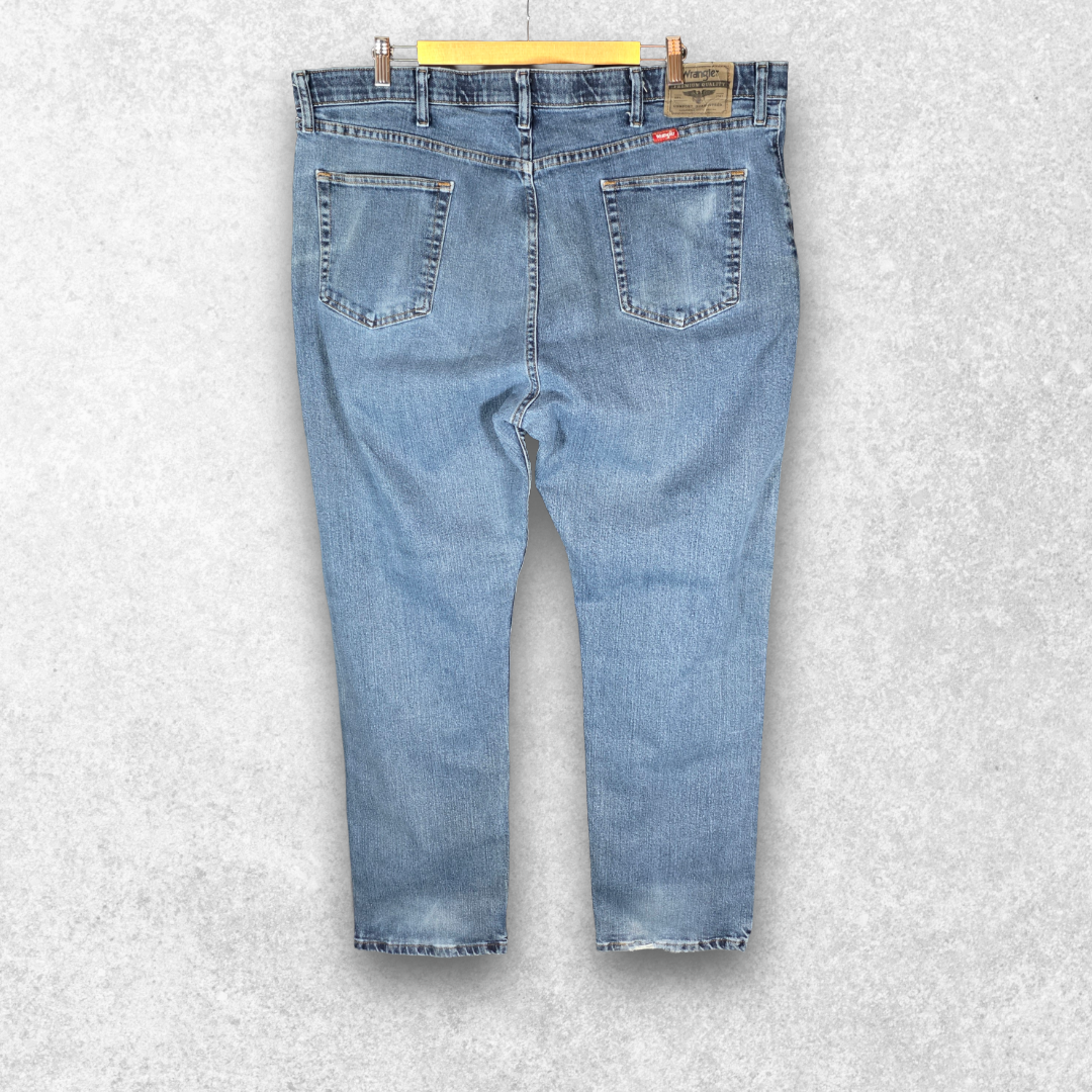 Wrangler Men’s Jeans W42 L31 Blue Relaxed Fit Elastic Waist Stretch Denim