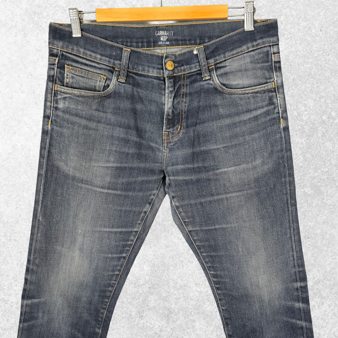 Carhartt WIP Rebel Jeans W32 L32 (31x32 Tag) Skinny Fit Blue Stretch Denim Men’s