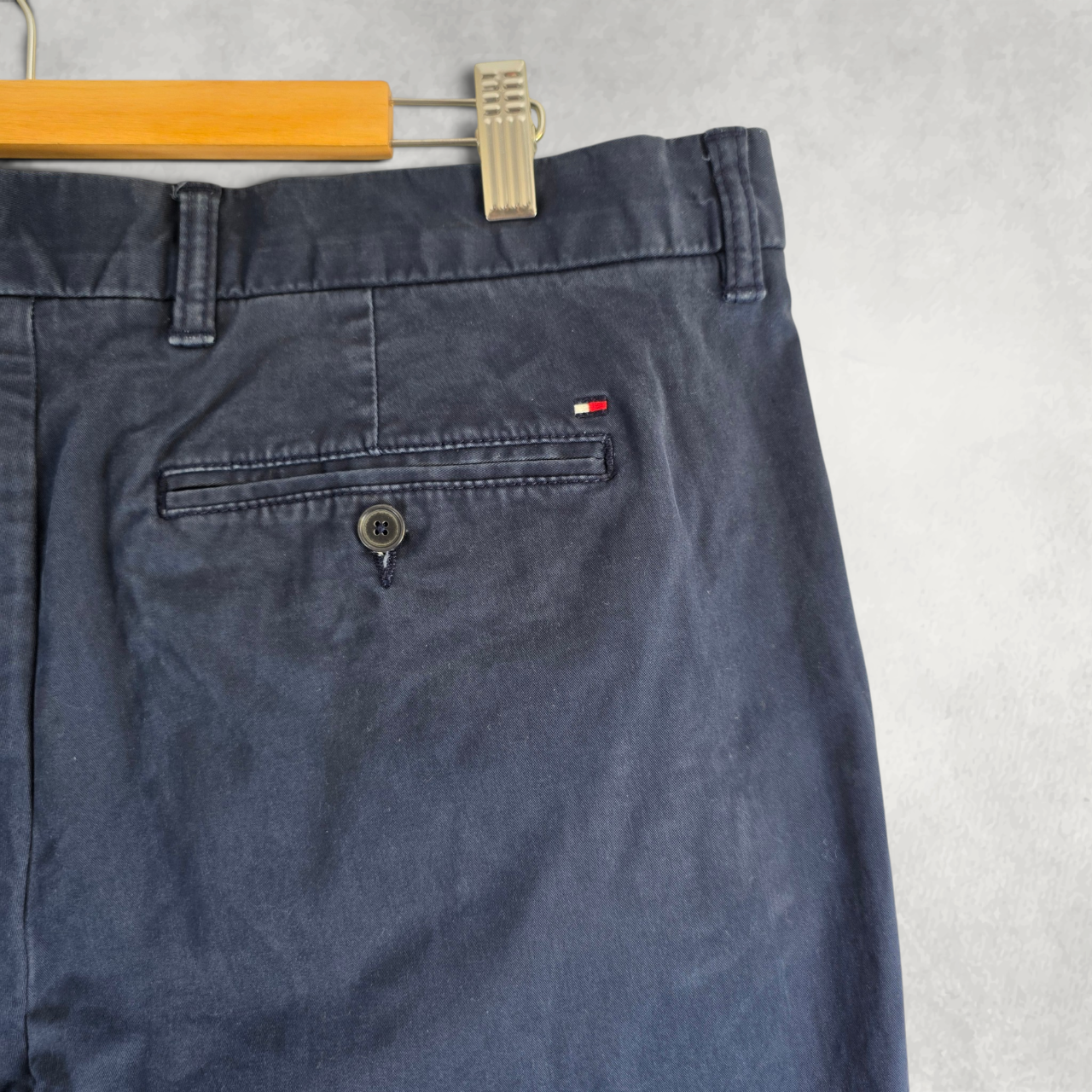 Tommy Hilfiger Chino Trousers W37 L32 Blue Stretch Preppy Smart Casual
