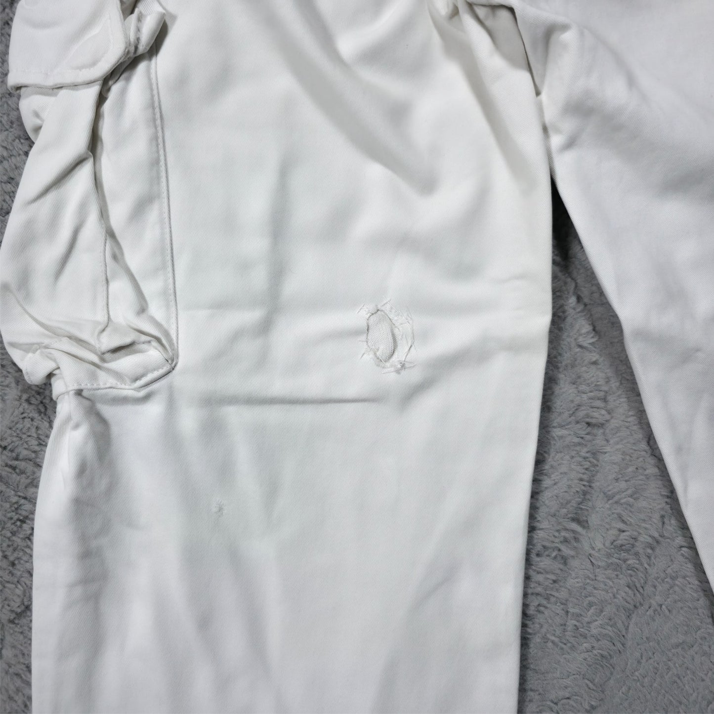 Polo Jeans Co. Ralph Lauren White Cargo Trousers W29 L26.5 Men’s – Y2K Style