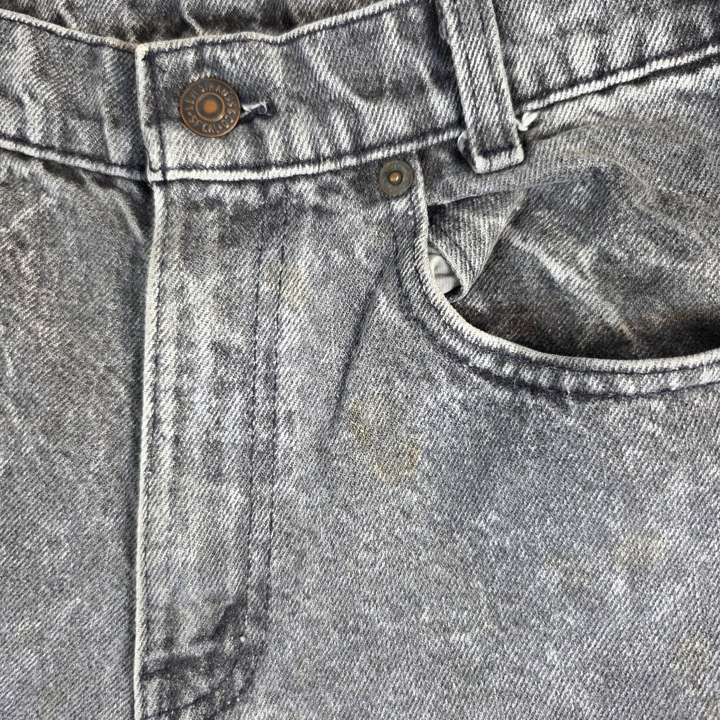 Levi’s 7505 Student Jeans W27 L31 (W29 L32) Grey Acid Wash Made in USA Vintage