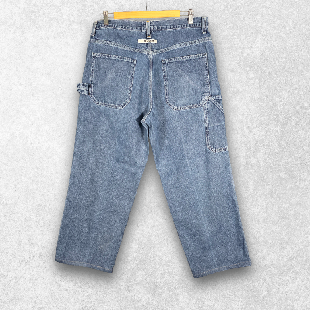 Vintage Calvin Klein Carpenter Jeans W34 L28 (34x30 Tag) Blue Relaxed Men’s
