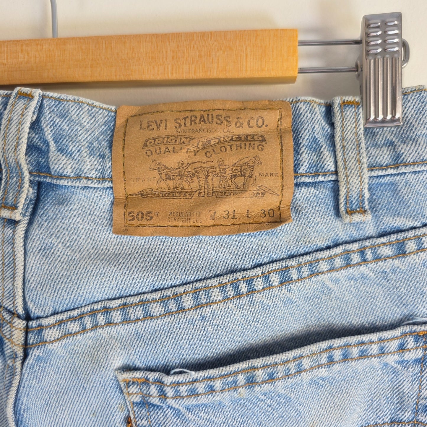 Vintage Levi’s 505 Orange Tab Jeans W29 L29 Blue USA Made Straight Leg Y2K 90s