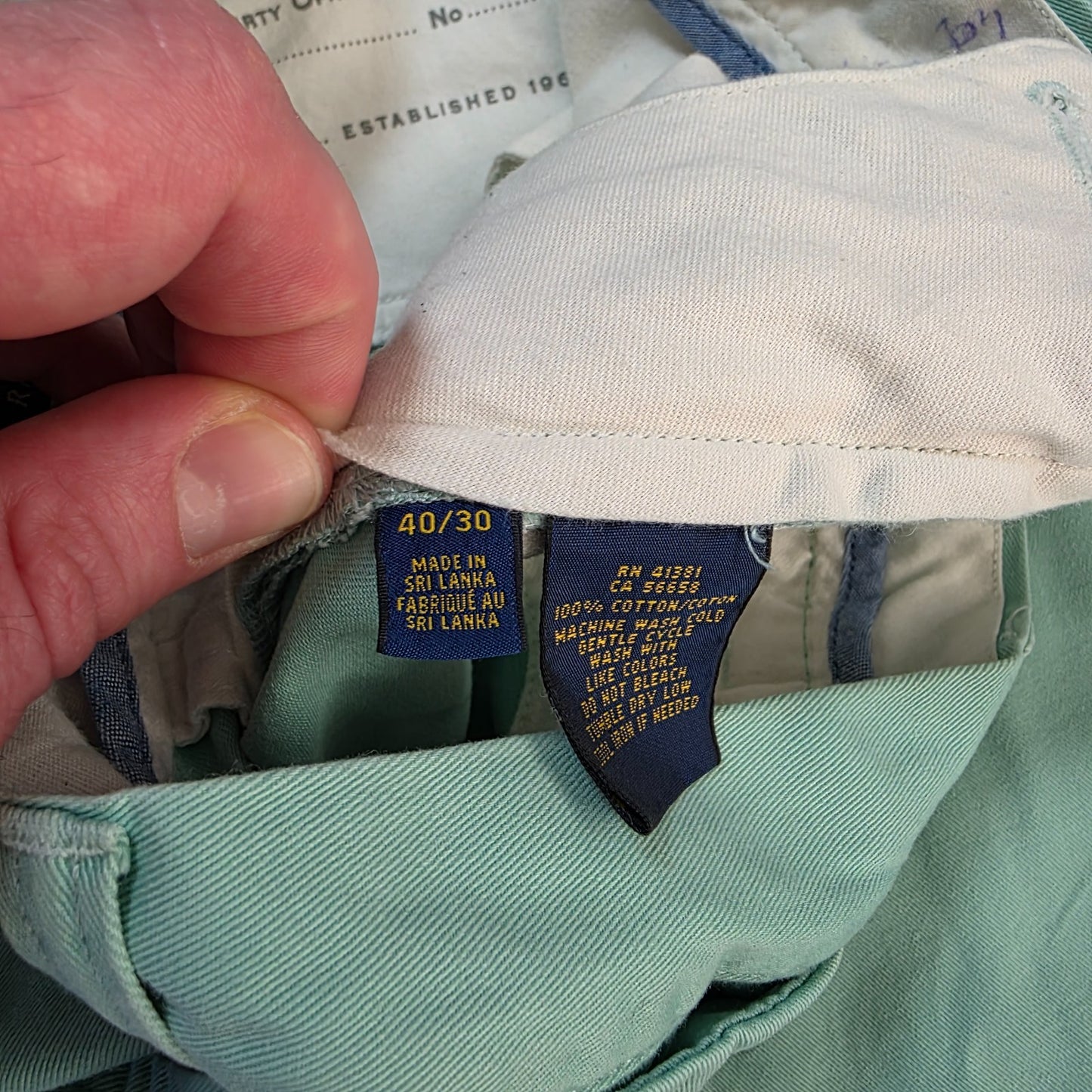 Polo Ralph Lauren Bedford Chino Slim Fit Trousers Green W39 L28 Sri Lanka