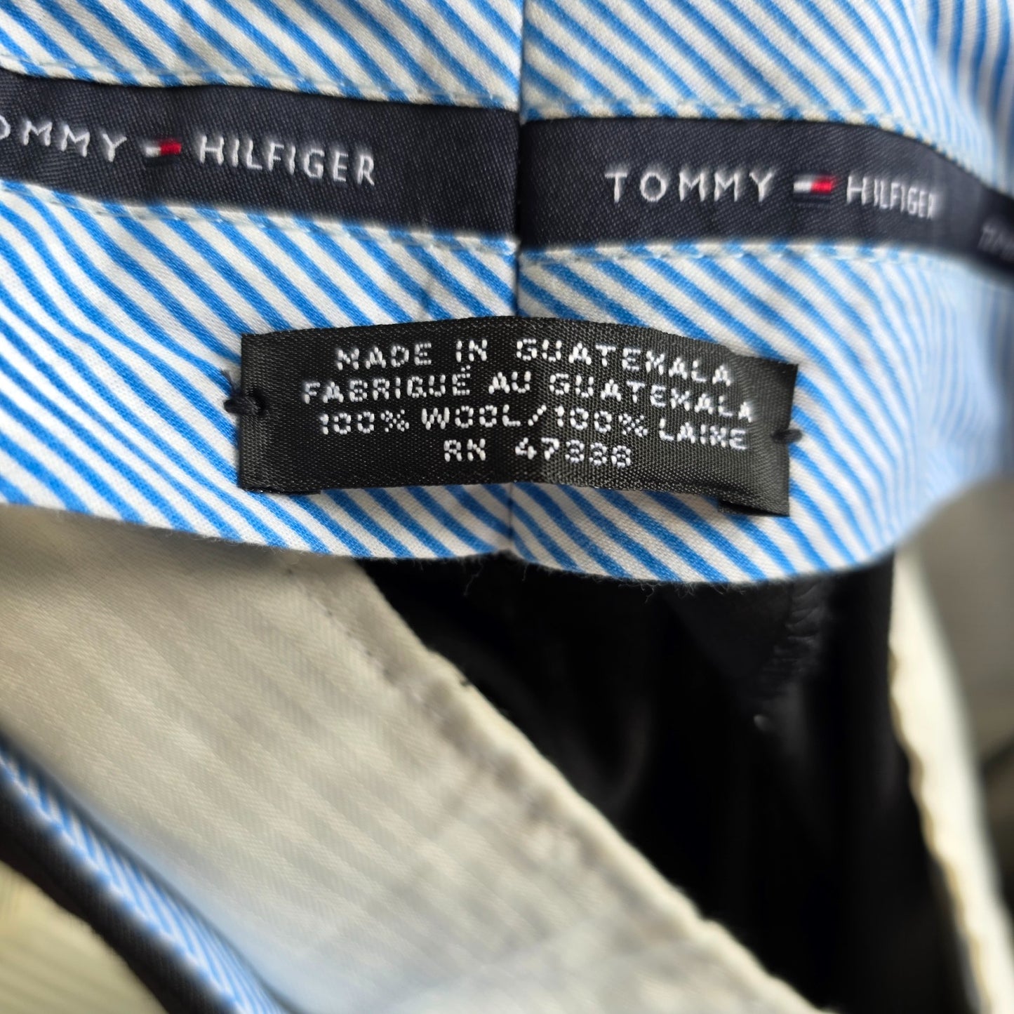 Tommy Hilfiger Men’s Wool Dress Trousers W36 L32 Black Smart Tailored Formal