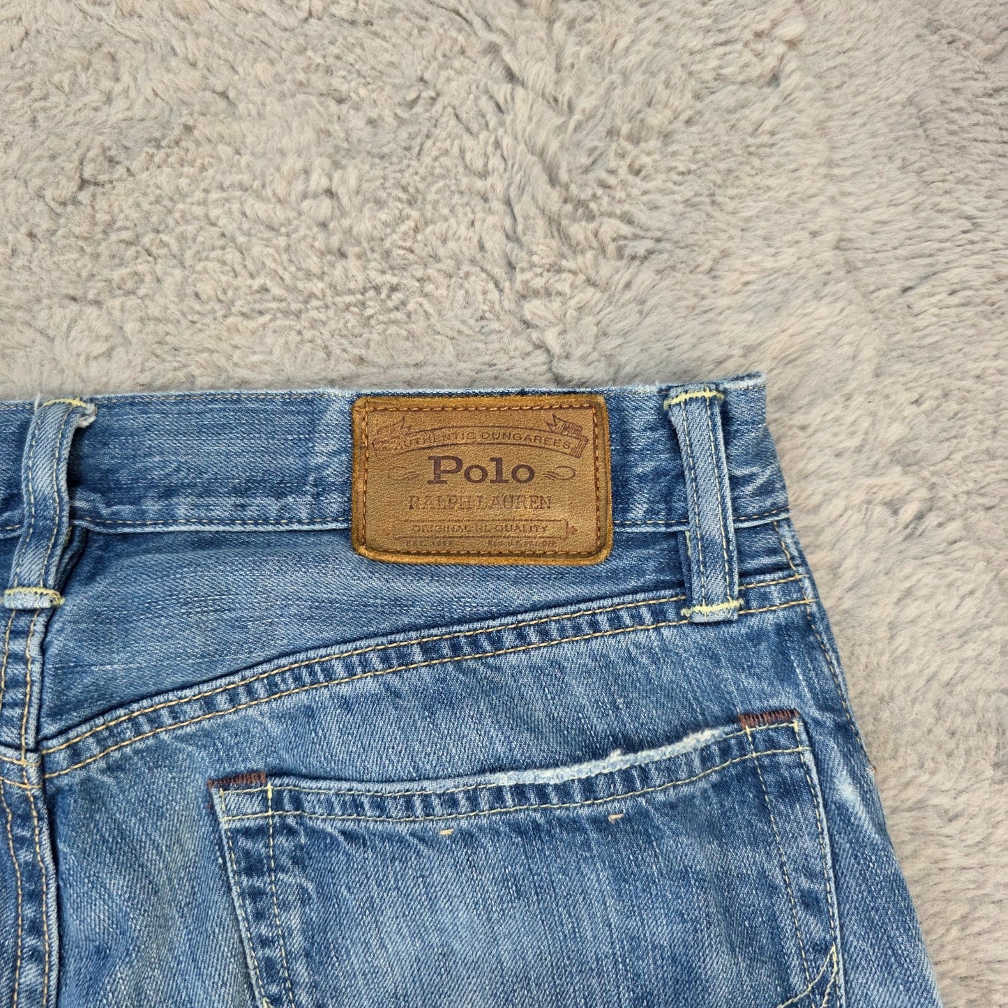 Vintage Y2K Polo Ralph Lauren Hampton Straight Blue Denim Jeans W32 L32