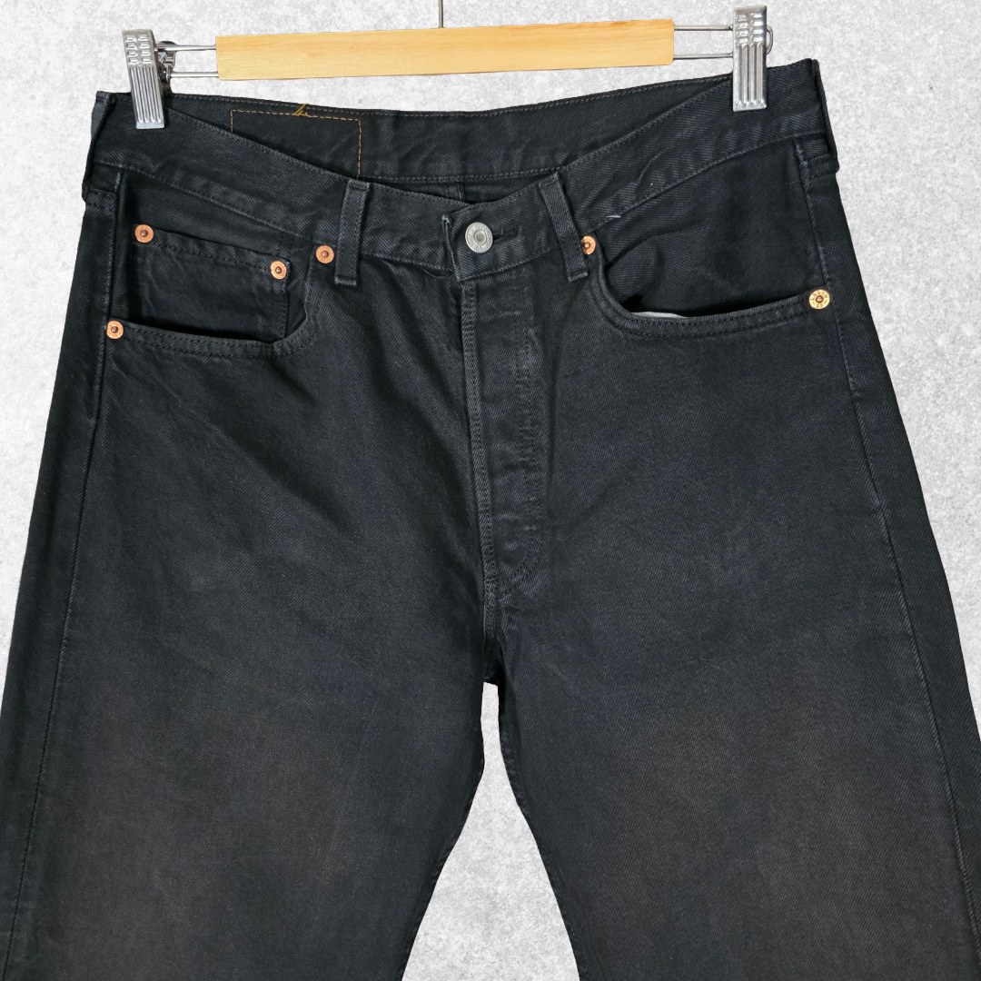 Vintage Levi’s 501 Jeans W31 L32 (Tag W32 L36) Black Button Fly Men’s