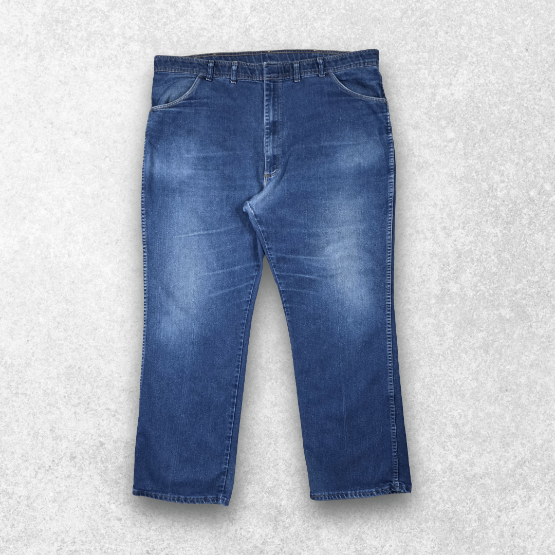 Wrangler Jeans W44 L31 Blue Straight Relaxed Denim Mens Workwear Casual tag W46