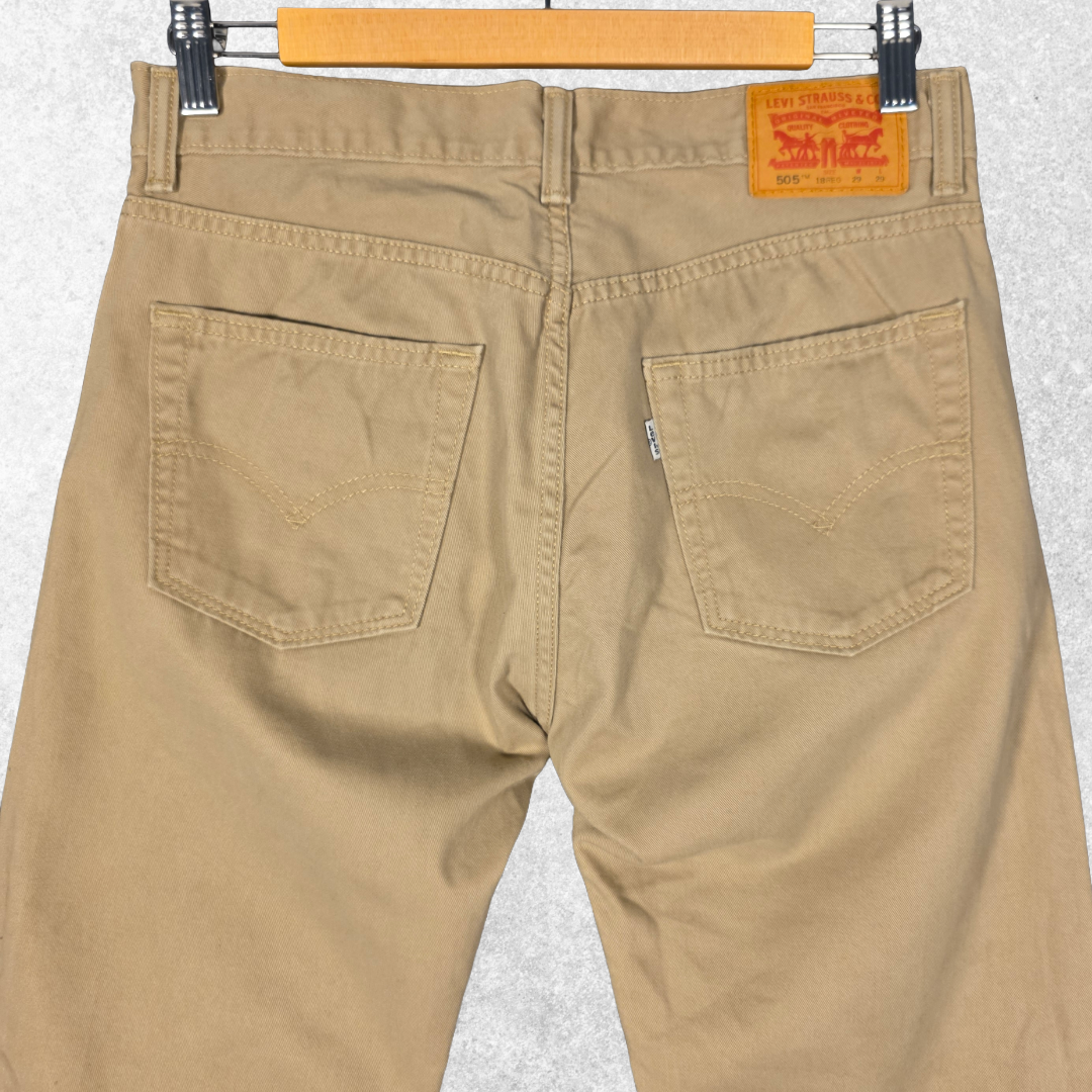 Levi’s 505 Straight Leg Jeans W29 L29 Beige Cotton 18REG Men’s