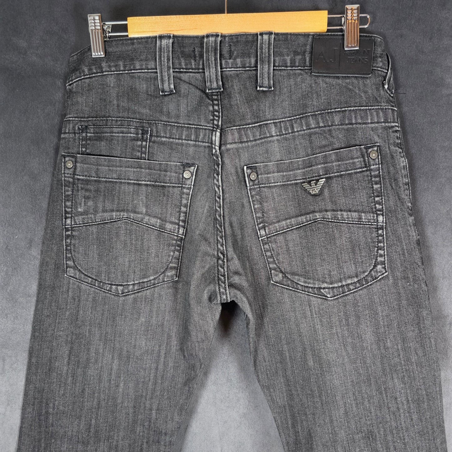 Armani Jeans Men’s Slim Fit Black Jeans W30 L30 Stretch Button Fly