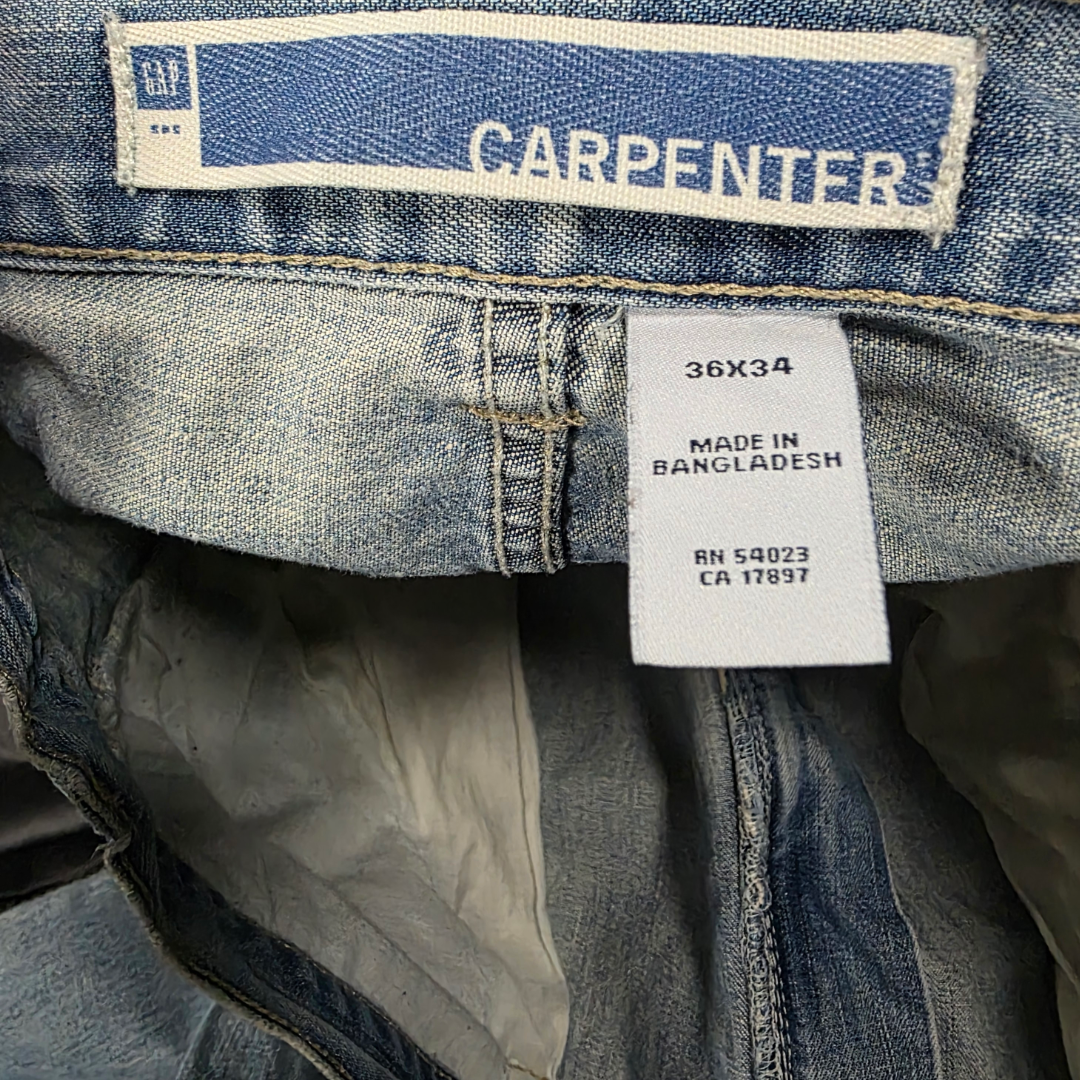 Gap Carpenter Jeans W36 L33 (W36 L34 Tag) Relaxed Fit Blue Men’s