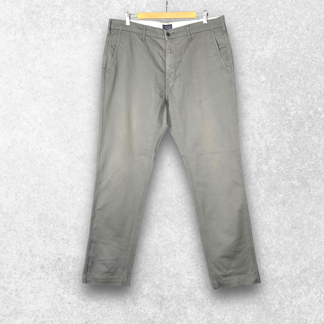 Levi’s Straight Fit Chino Trousers W36 L34 Grey Stretch Cotton Men’s