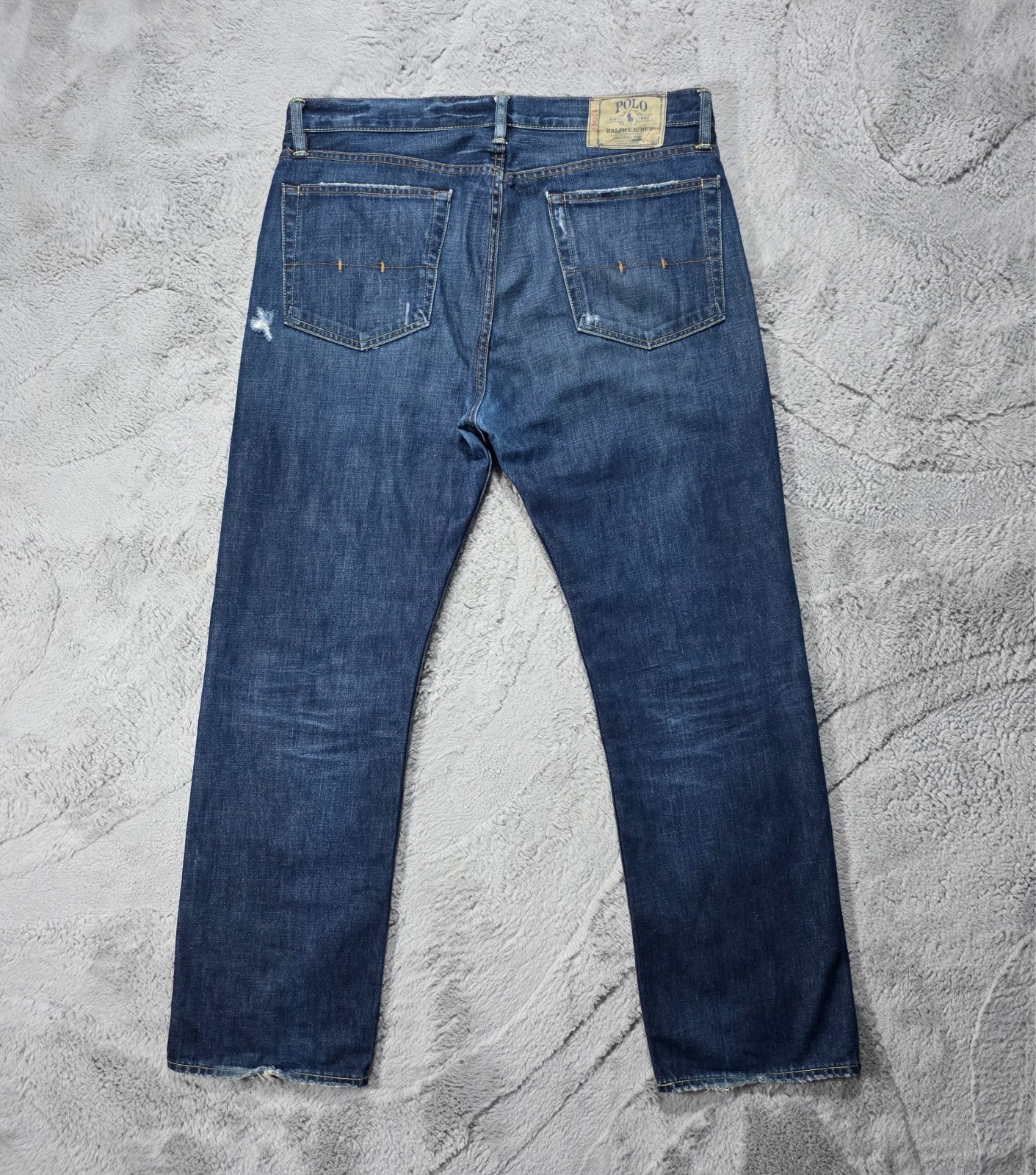 Polo Ralph Lauren 867 Classic Straight Blue Jeans W35 L32 Made in Mexico