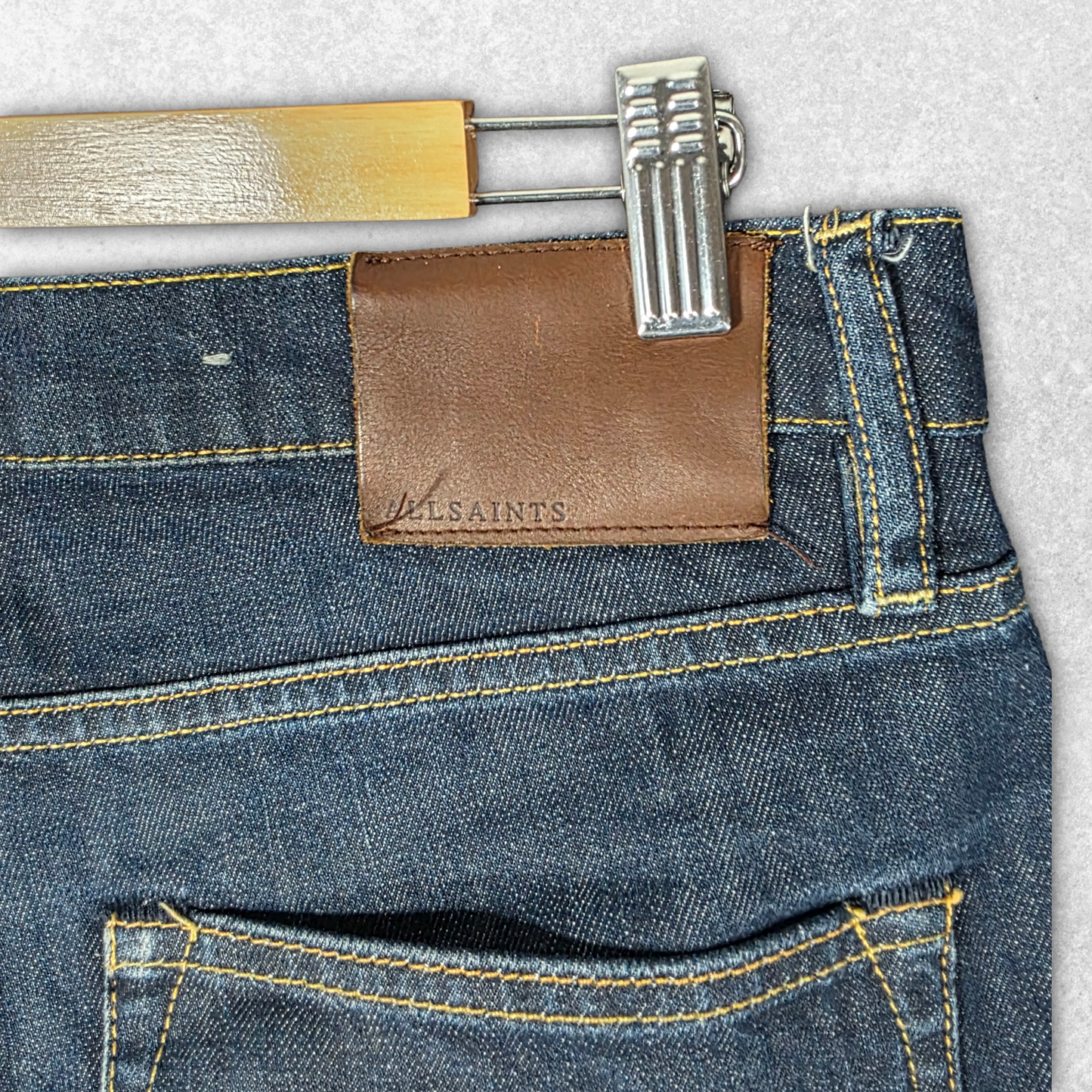 AllSaints REX Slim Jeans W32 Blue Stretch Denim Men’s Tapered Made in Turkey