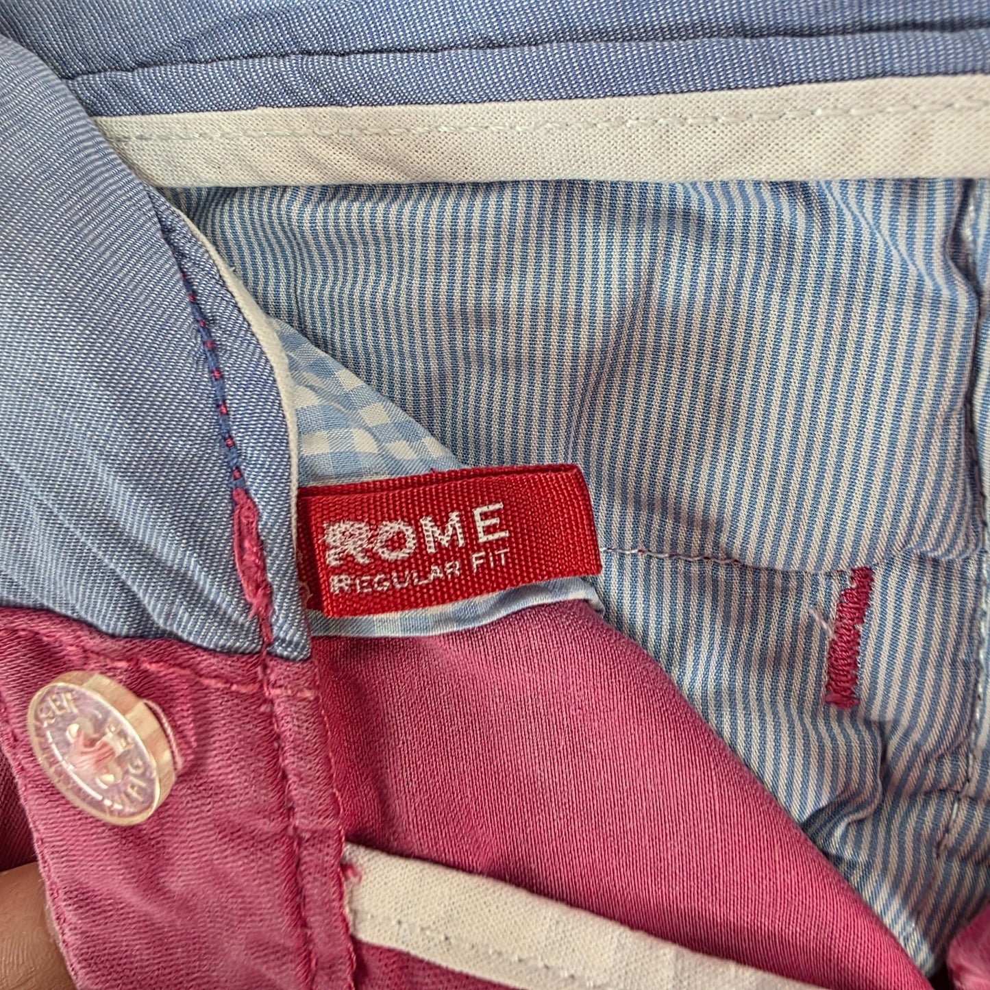 Tommy Hilfiger Rome Chino Trousers Women's UK 10-12 Pink Straight Fit Cotton