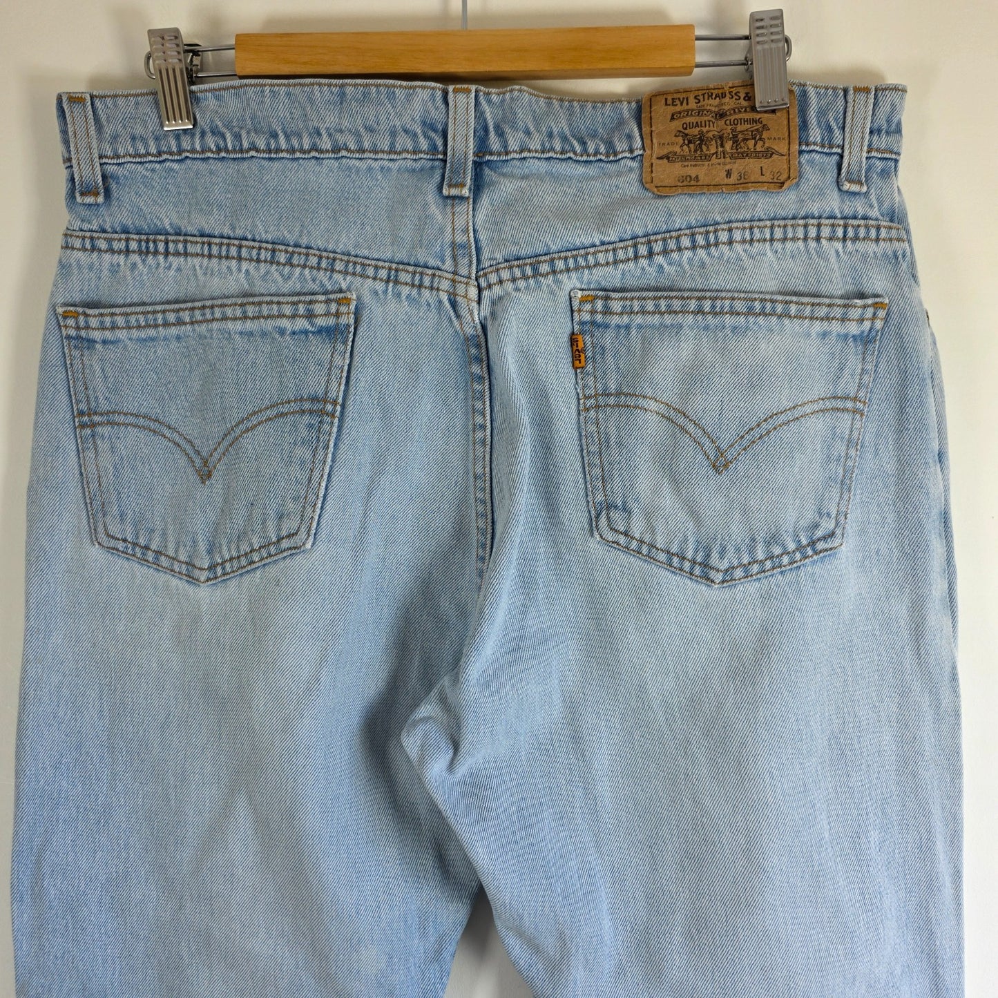 Vintage Levi’s 604 Jeans W35 L32 Blue Orange Tab Made in Australia 90s Mens