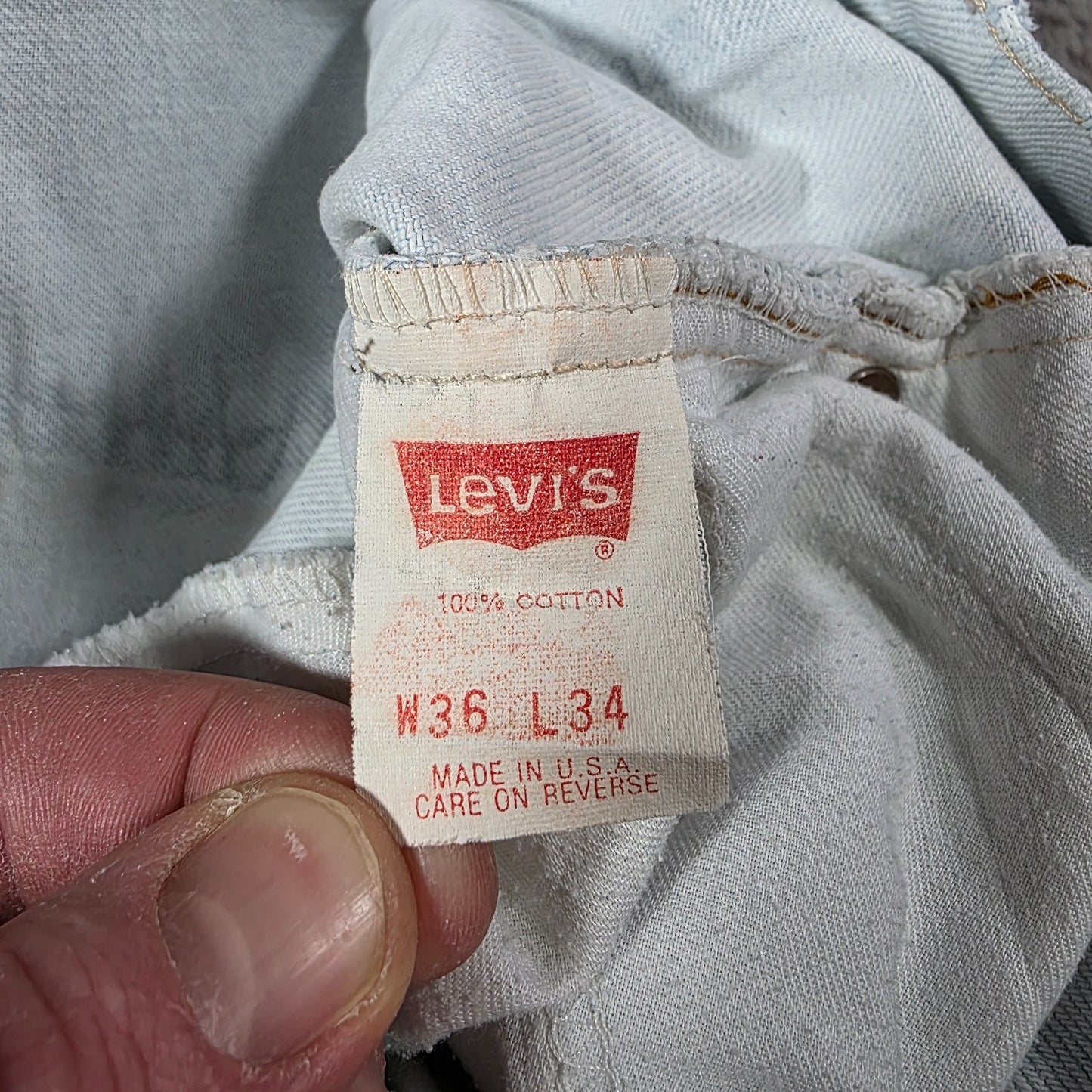 Vintage Levi’s 550 Orange Tab Jeans W36 L34 Fits W34 Made in USA