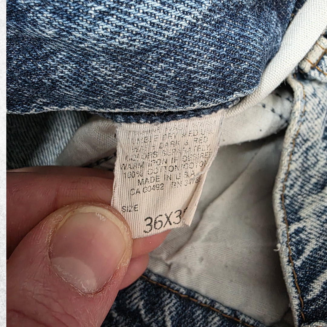 Vintage Lee USA Made Straight Leg Jeans W35 L30 Blue Acid Wash Denim Men’s