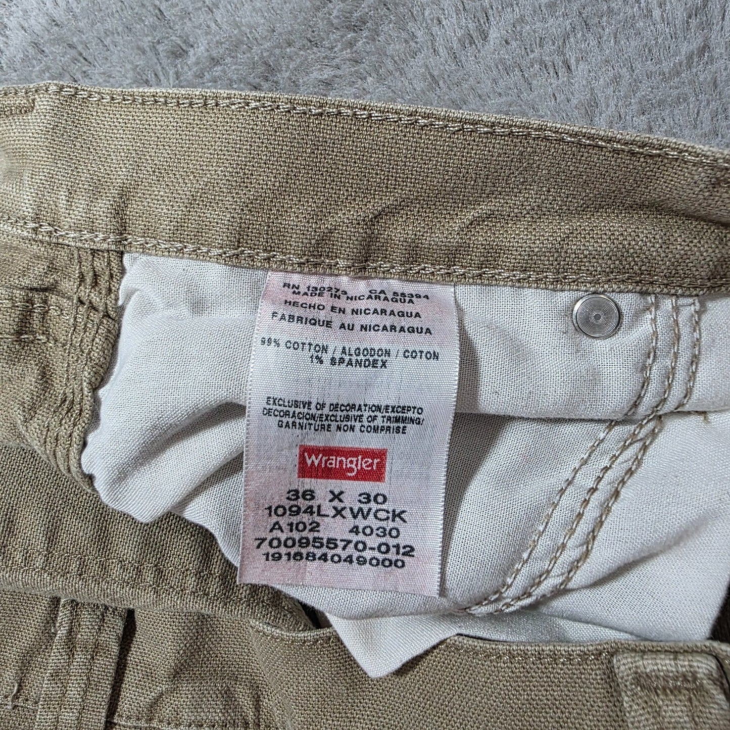 Wrangler Carpenter Jeans Beige Workwear Hammer Loop Utility Pocket W36 L30