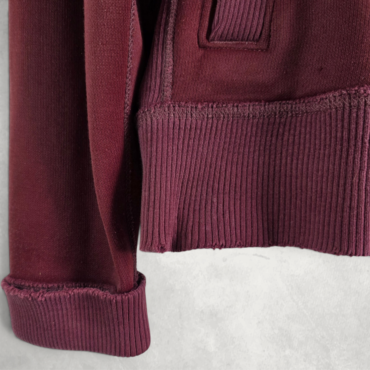 Abercrombie & Fitch Full Zip Sweatshirt Burgundy L Muscle Fit Y2K Vintage Style
