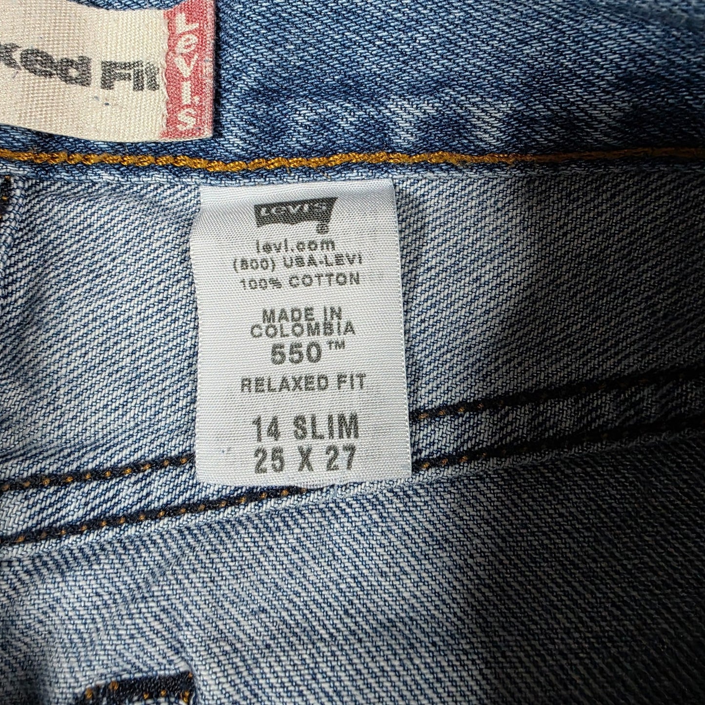 Levi’s 550 Womens Blue Jeans W25 L27 Relaxed Fit Straight Leg Denim