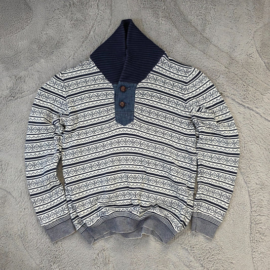 Sean John Men’s Patterned Knit Sweater L Vintage Y2K Cotton Jumper