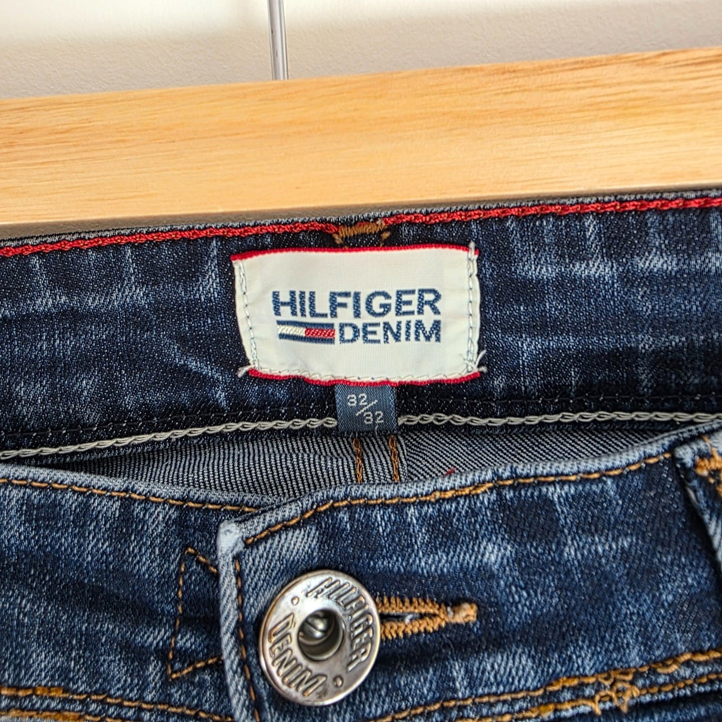 Tommy Hilfiger Denim Jeans W34 L33 (Tag W32 L32) Blue Slim Tapered Stretch Men's
