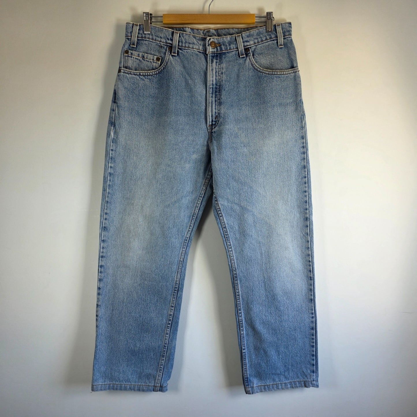 Vintage Levi’s 505 Jeans W34 L28 Blue Straight Leg USA Made Y2K 90s Distressed
