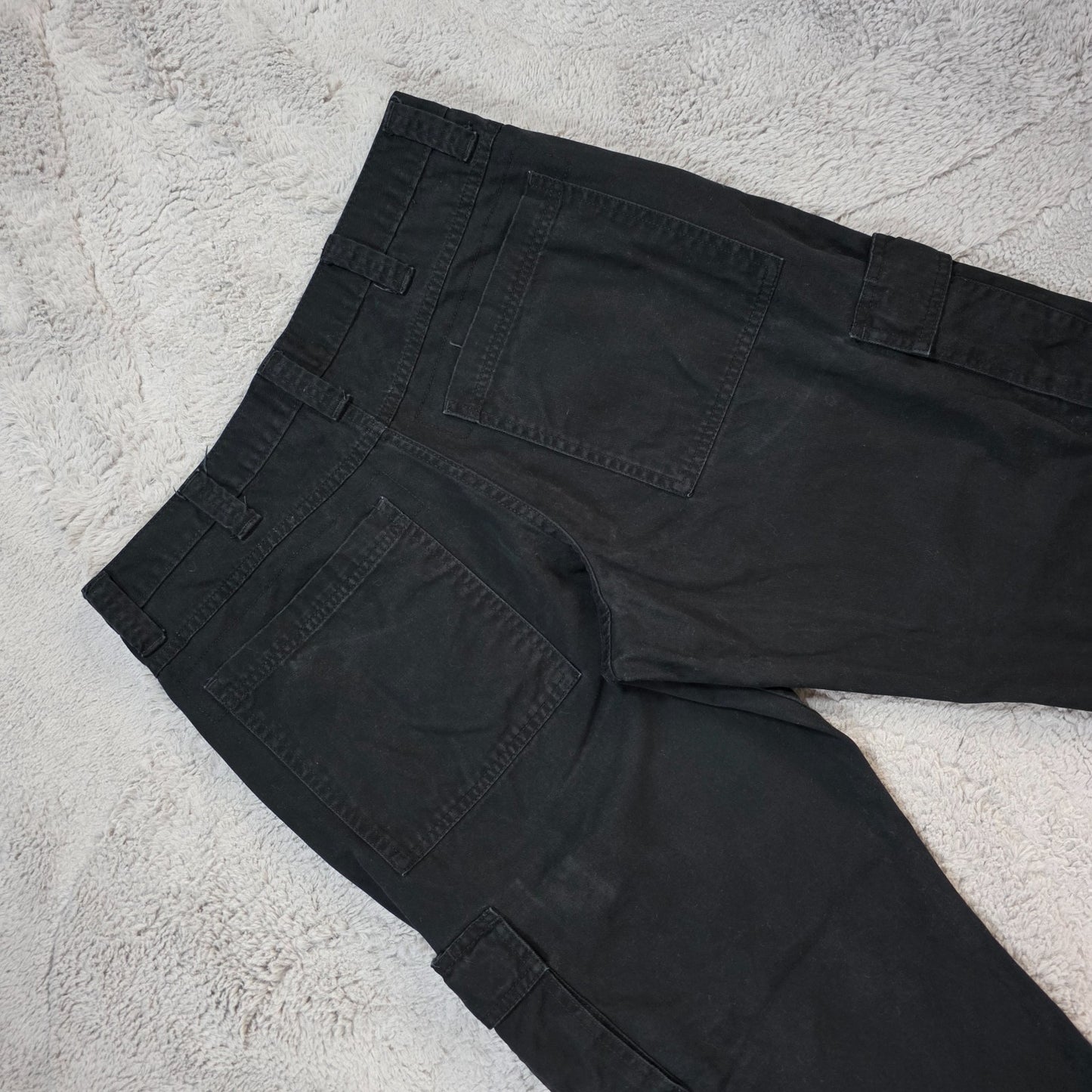 Wrangler Cargo Trousers Black Men’s Straight W34 L30 100% Cotton Utility