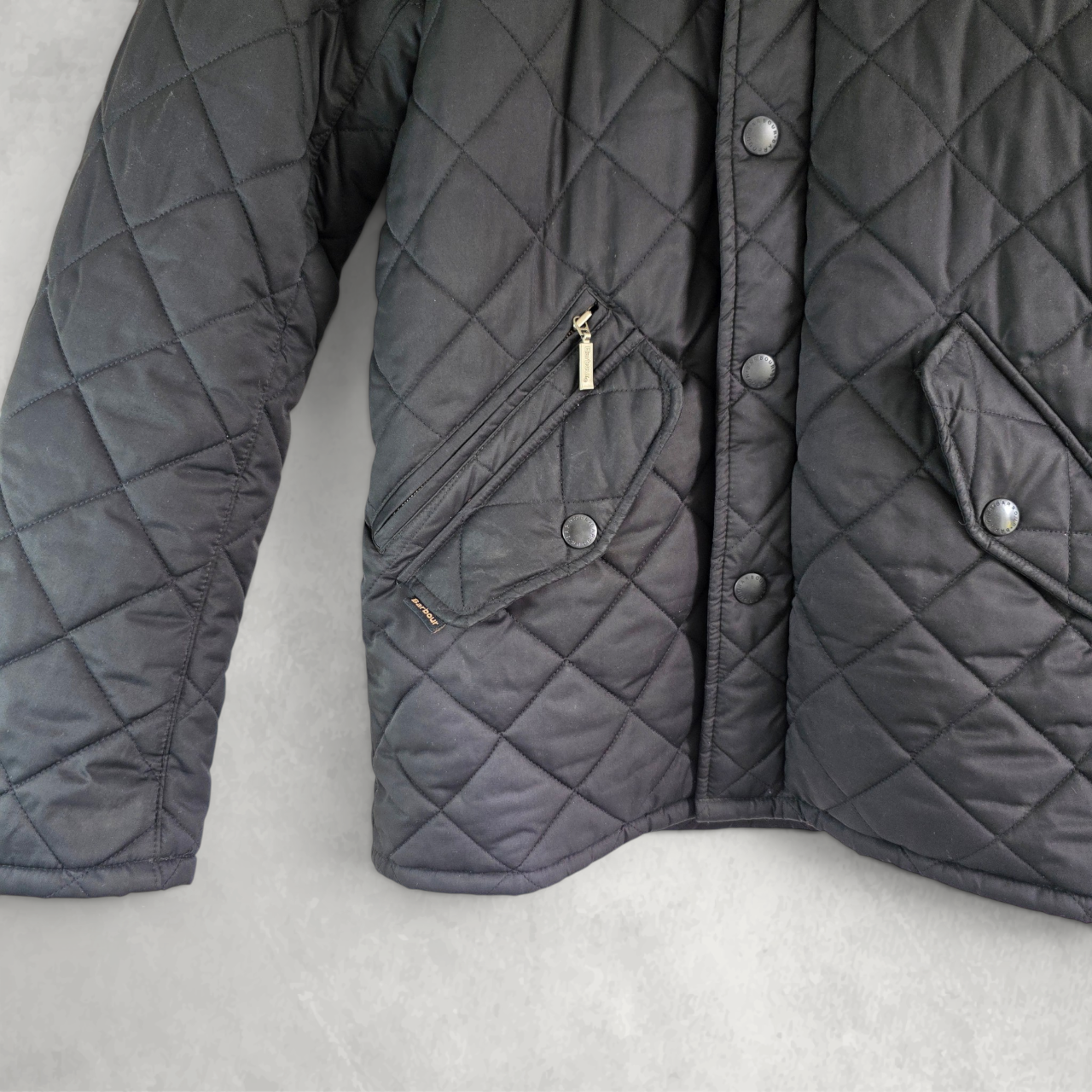 Barbour Matt Fulham Quilted Jacket Men’s Black XS Diamond Quilt Coat