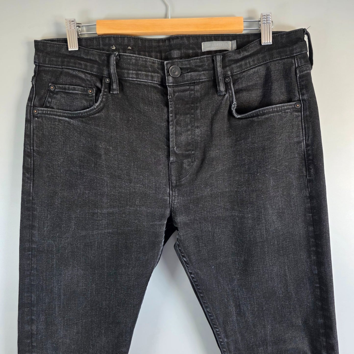 AllSaints Men’s Skinny Jeans W35 L32 Black Cigarette Fit Stretch Denim