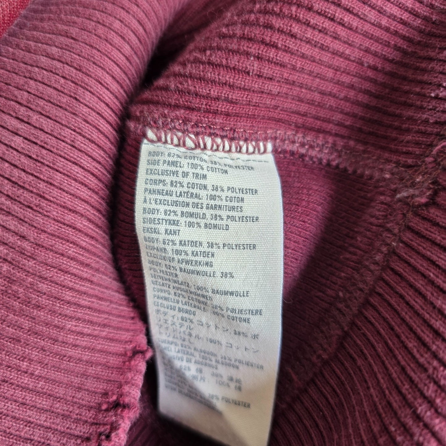 Abercrombie & Fitch Full Zip Sweatshirt Burgundy L Muscle Fit Y2K Vintage Style