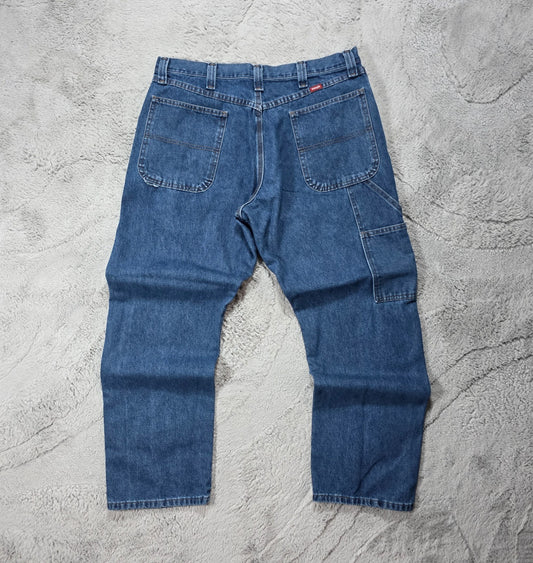 Wrangler Carpenter Jeans Blue Workwear Relaxed Fit Utility Pocket W36 L30