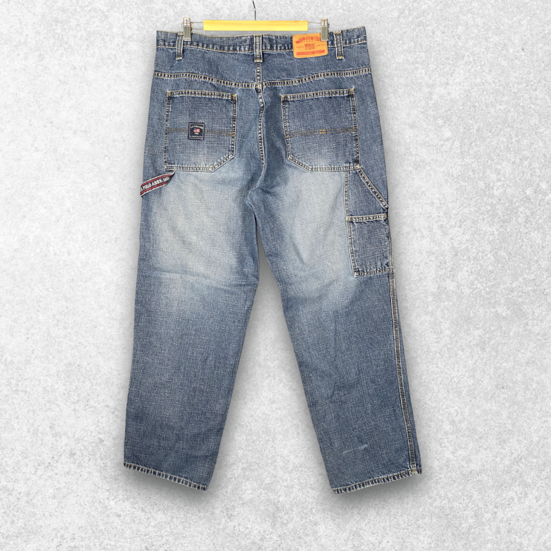 U.S. Polo Assn Carpenter Jeans W38 L32 Relaxed Fit Blue Denim Workwear Men’s