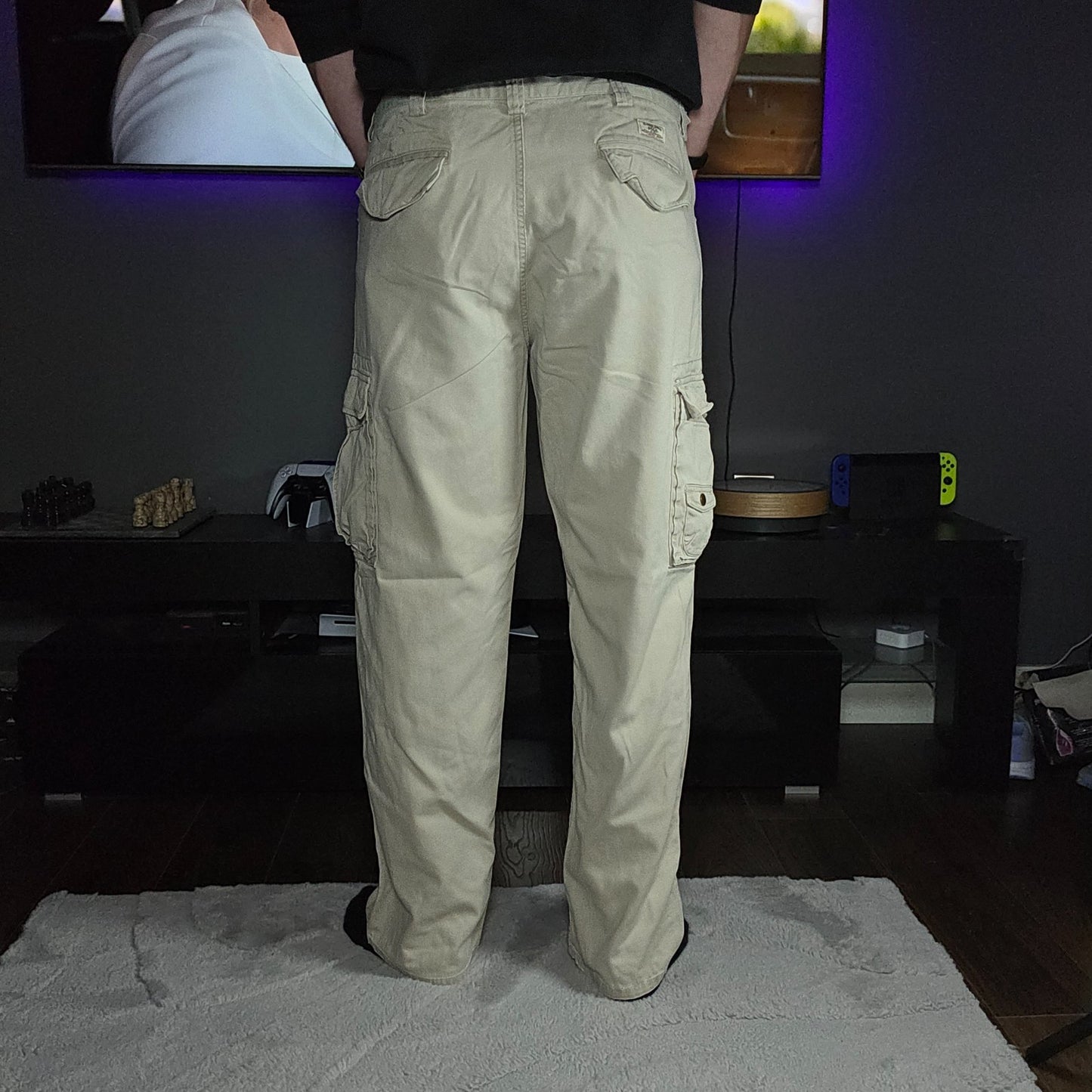 Polo Ralph Lauren Cargo Trousers Beige W36 L32 Men’s Cotton Utility Workwear