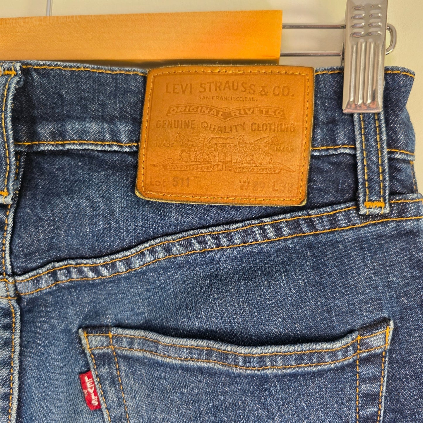 Levi’s 511 Slim Jeans Mens W29 L32 Blue Stretch Denim Slim Fit