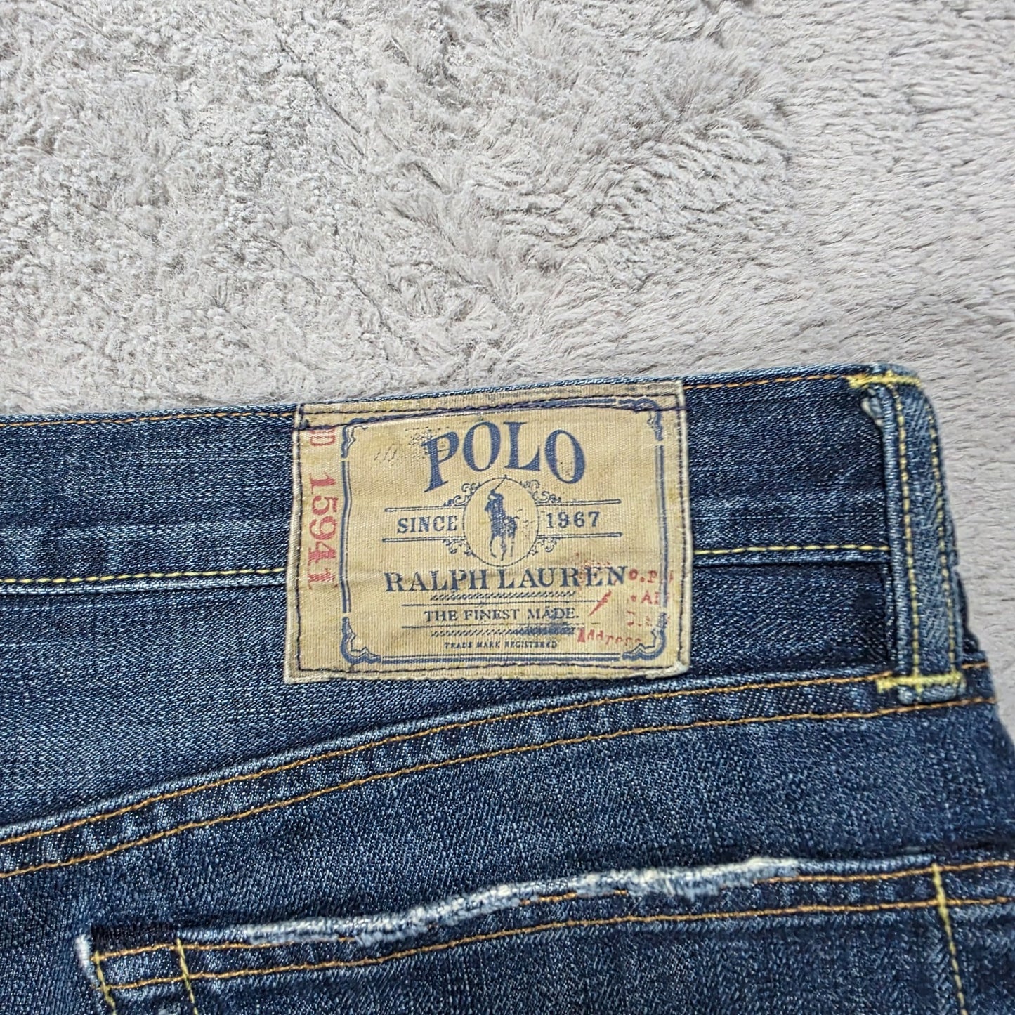 Polo Ralph Lauren 867 Classic Straight Blue Jeans W35 L32 Made in Mexico