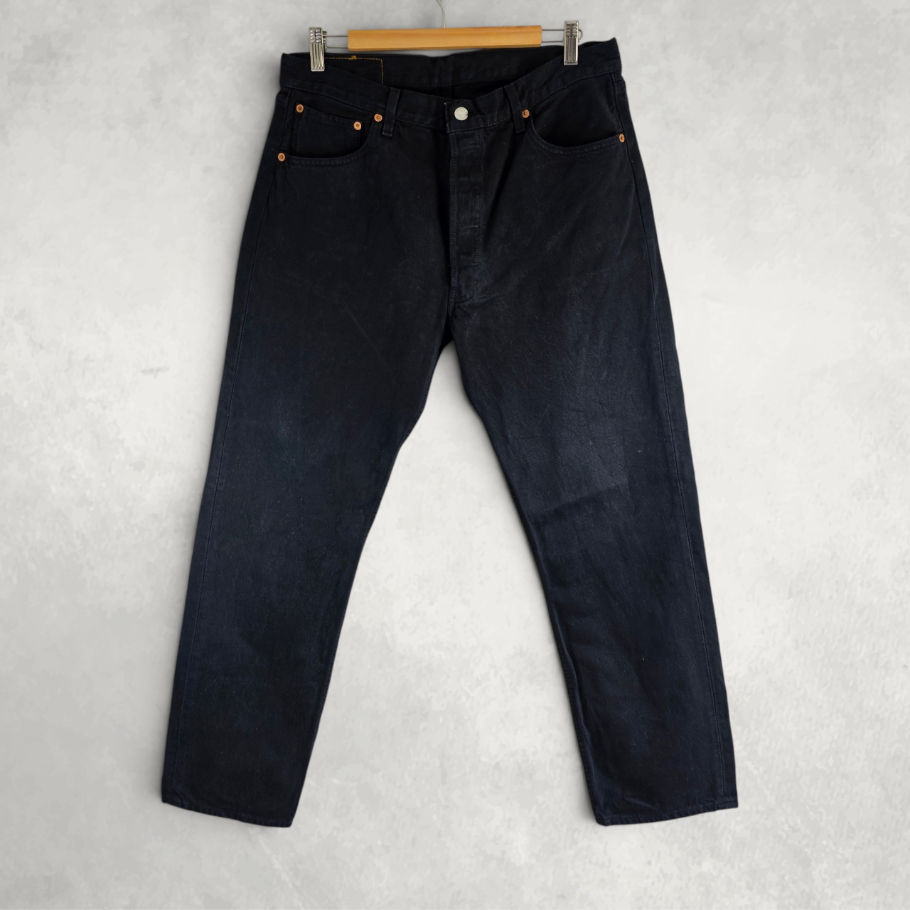 Levi’s 501 Jeans W34 (W36) L31 Black Straight Leg Button Fly Vintage
